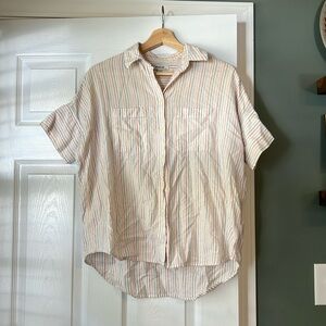 Madewell Courier Shirt in Stitched Rainbow Stripe